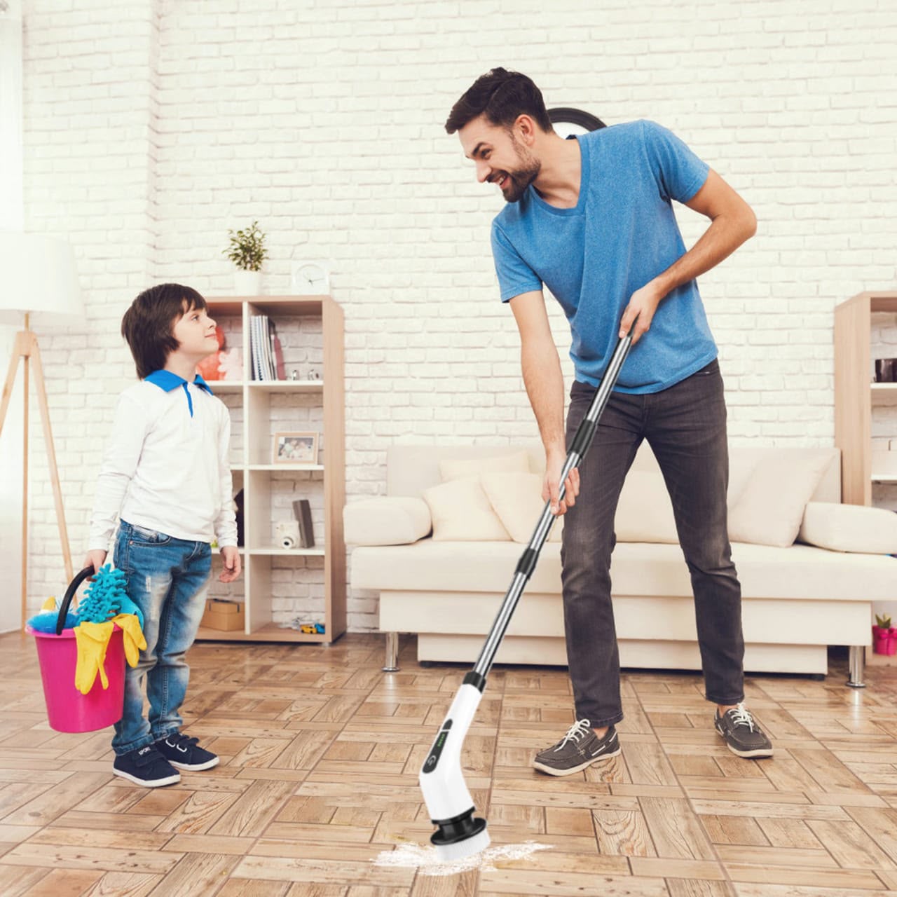Cordless Electric Spin Scrubber -4-in-1 Rechargeable Cleaning Brush