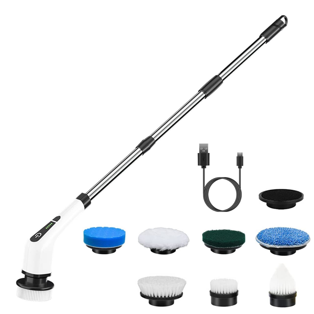 Cordless Electric Spin Scrubber -4-in-1 Rechargeable Cleaning Brush
